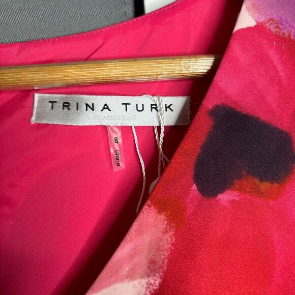 Trina Turk Midcentury Floral Sheath Dress Red Size 8 - Picture 5 of 5